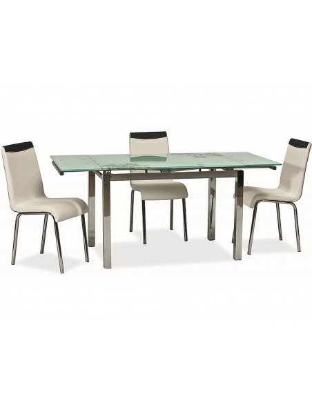 Stół rozkładany szklany 110-170 Biały GD-017