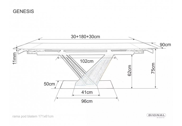 Stół rozkładany rozkładany 180-240 Genesis