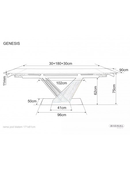 Stół rozkładany rozkładany 180-240 Genesis