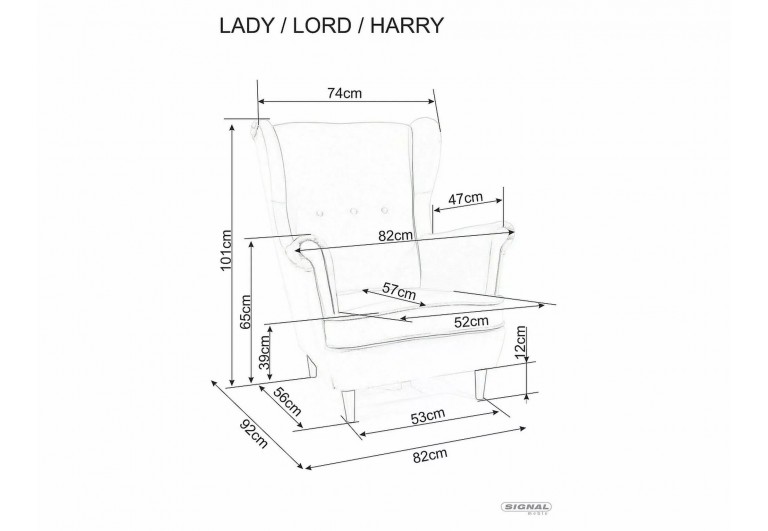 Fotel wypoczynkowy Szary Harry Velvet