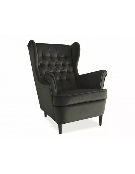 Fotel wypoczynkowy Czarny Harry Velvet