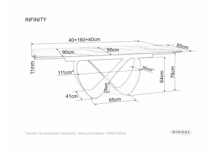 Stół rozkładany 160-240 Infinity Ceramic Biały