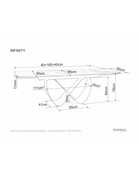 Stół rozkładany 160-240 Infinity Ceramic Biały