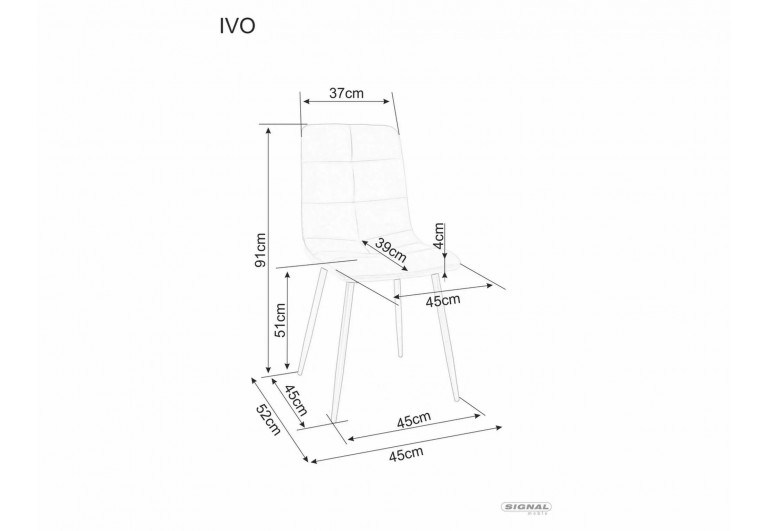Krzesło Ivo Velvet Czarne