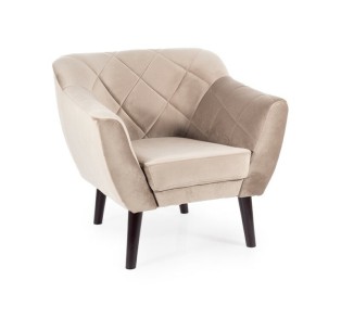Fotel Karo 1 Velvet Ciemny Beż Nogi Wenge