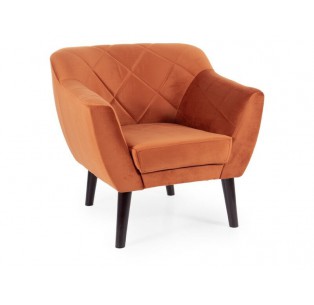 Fotel Karo 1 Velvet Cynamonowy Nogi Wenge