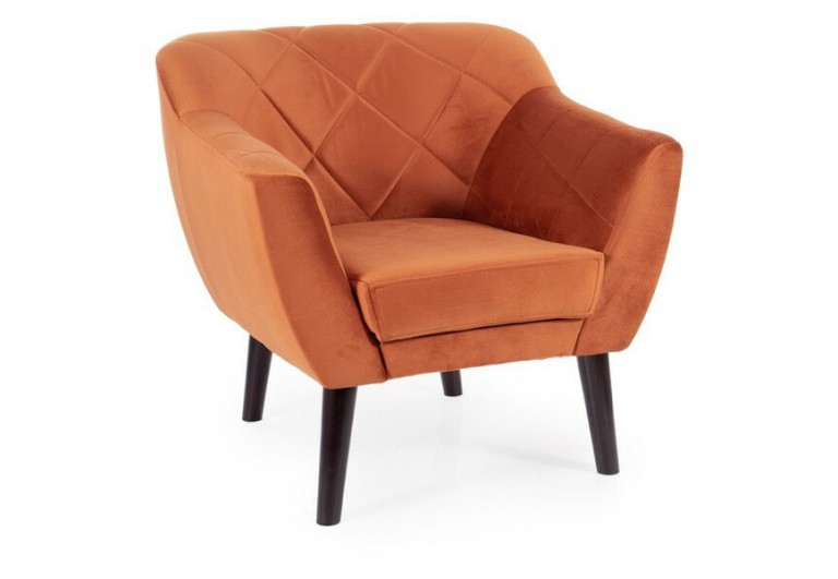 Fotel Karo 1 Velvet Cynamonowy Nogi Wenge