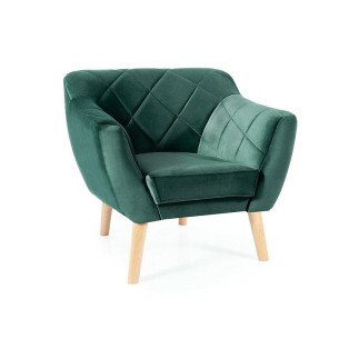 Fotel Karo 1 Velvet Zielony Nogi Wenge