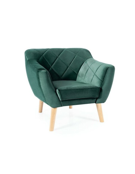 Fotel Karo 1 Velvet Zielony Nogi Wenge