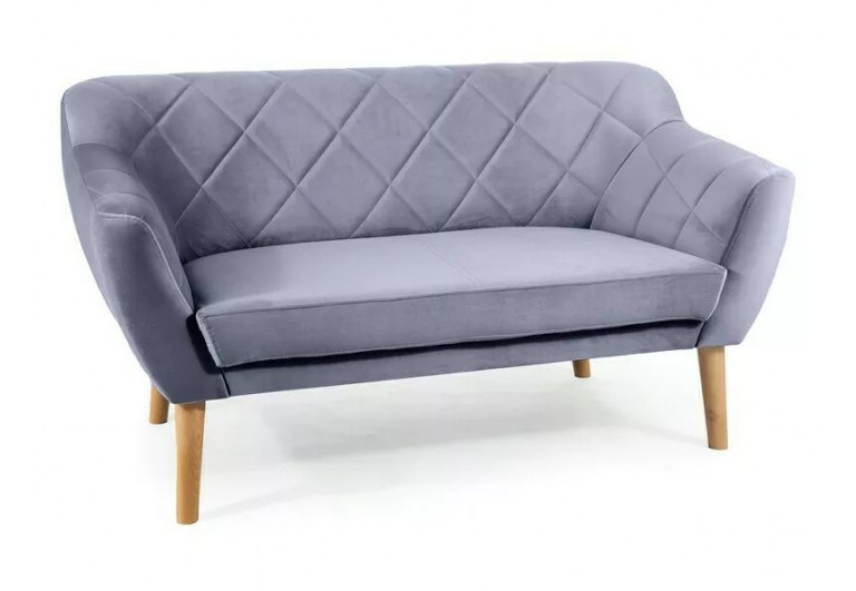 Sofa Karo 2 Velvet Szary Bukowe Nogi