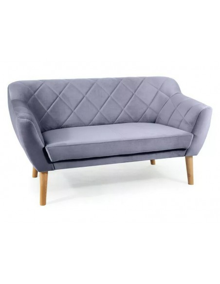 Sofa Karo 2 Velvet Szary Bukowe Nogi