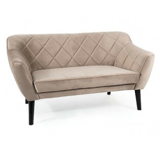 Sofa Karo 2 Velvet Ciemny Beż Nogi Wenge