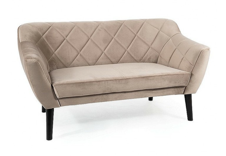 Sofa Karo 2 Velvet Ciemny Beż Nogi Wenge