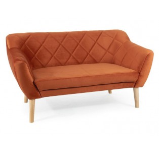 Sofa Karo 2 Velvet Cynamonowy Bukowe Nogi