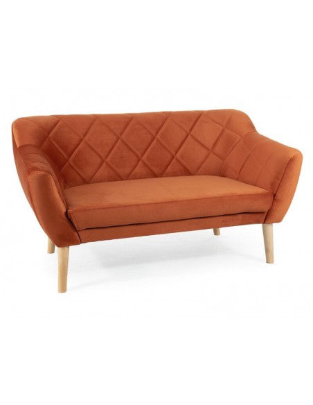 Sofa Karo 2 Velvet Cynamonowy Bukowe Nogi