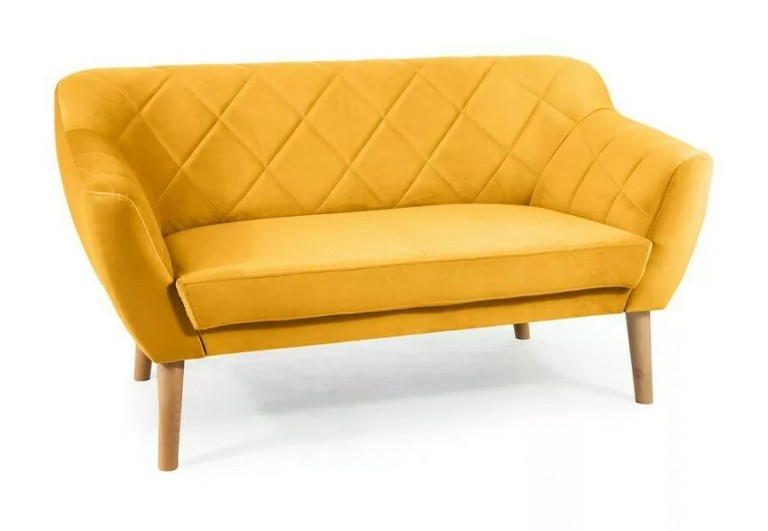 Sofa Karo 2 Velvet Curry Bukowe Nogi