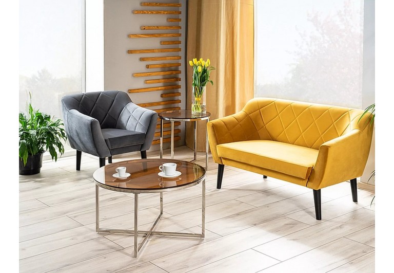 Sofa Karo 2 Velvet Curry Nogi wenge