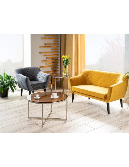 Sofa Karo 2 Velvet Curry Nogi wenge