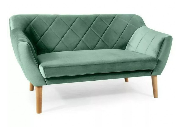 Sofa Karo 2 Velvet Zielony Bukowe Nogi