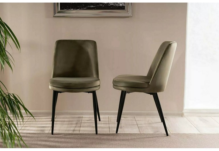 Krzesło Kayla Oliwkowe Velvet