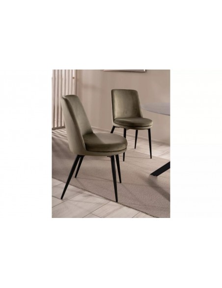 Krzesło Kayla Oliwkowe Velvet
