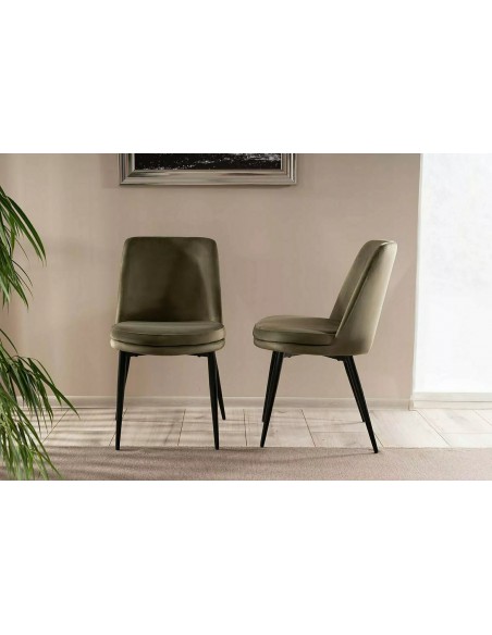 Krzesło Kayla Oliwkowe Velvet