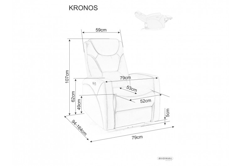 Fotel wypoczynkowy rozkładany Kronos Velvet Ciemny Beż