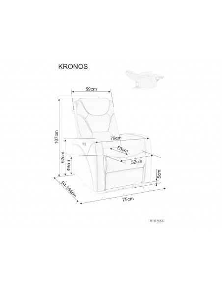 Fotel wypoczynkowy rozkładany Kronos Velvet Ciemny Beż