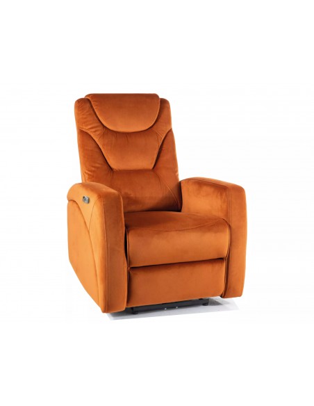 Fotel wypoczynkowy rozkładany Kronos Velvet Cynamonowy