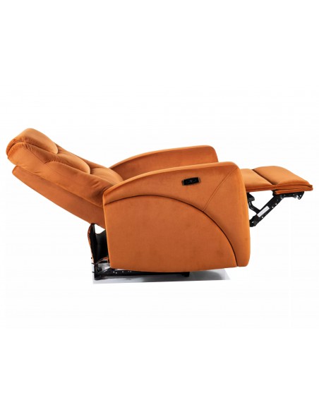 Fotel wypoczynkowy rozkładany Kronos Velvet Cynamonowy