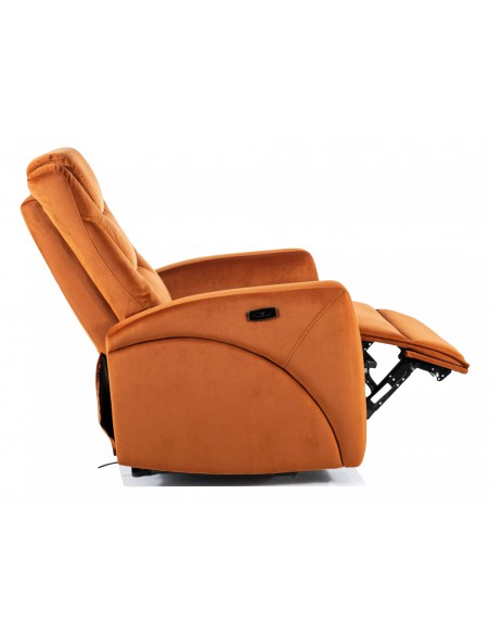 Fotel wypoczynkowy rozkładany Kronos Velvet Cynamonowy