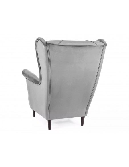 Fotel uszak Lady Velvet Szary