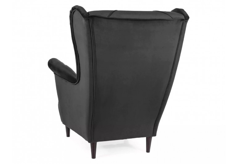 Fotel uszak Lady Velvet Czarny
