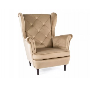 Fotel uszak Lady Velvet Beżowy