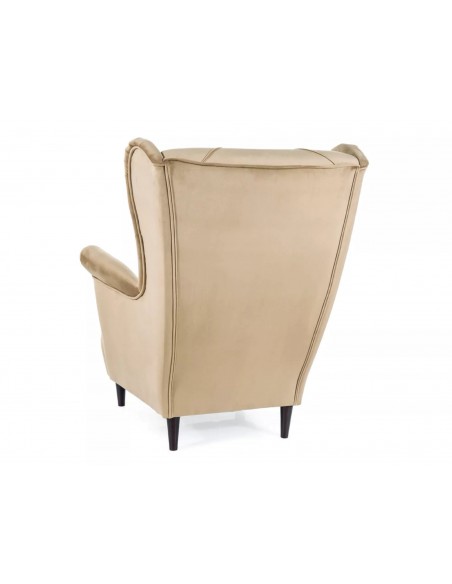 Fotel uszak Lady Velvet Beżowy