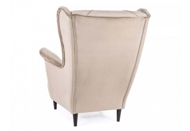Fotel uszak Lady Velvet Ciemny Beż