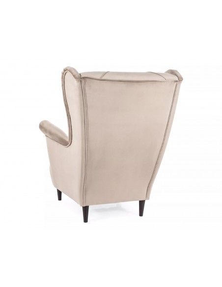 Fotel uszak Lady Velvet Ciemny Beż