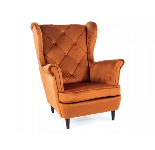 Fotel uszak Lady Velvet Cynamonowy