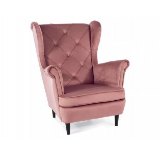 Fotel uszak Lady Velvet Różowy