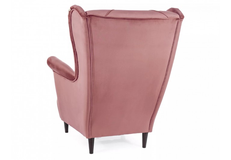 Fotel uszak Lady Velvet Różowy Fotel uszak Lady Velvet Różowy