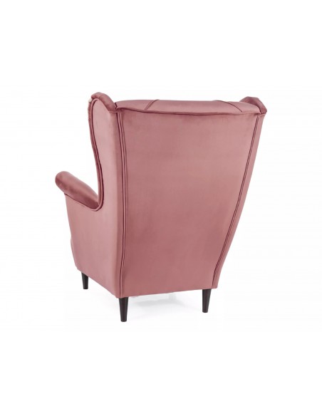 Fotel uszak Lady Velvet Różowy Fotel uszak Lady Velvet Różowy