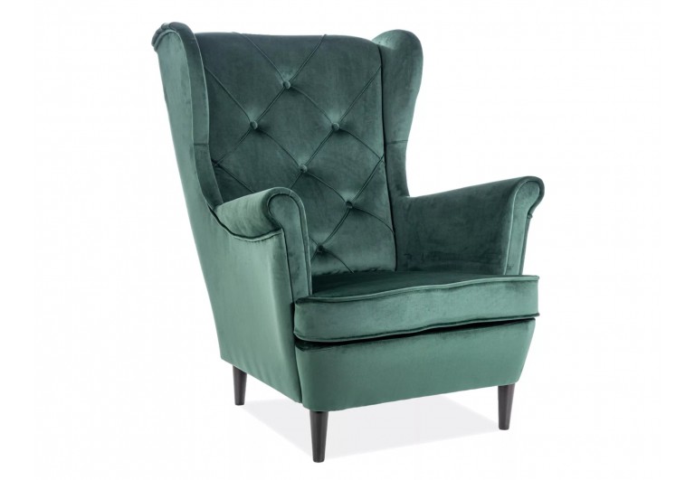 Fotel uszak Lady Velvet Zielony