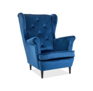 Fotel uszak Lady Velvet Granatowy