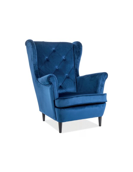 Fotel uszak Lady Velvet Granatowy