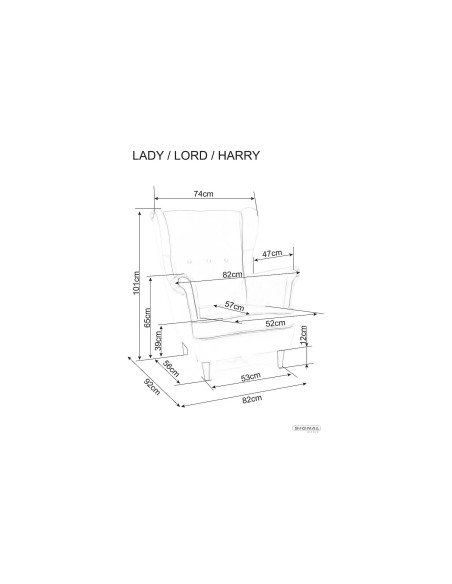 Fotel uszak Lady Velvet Granatowy