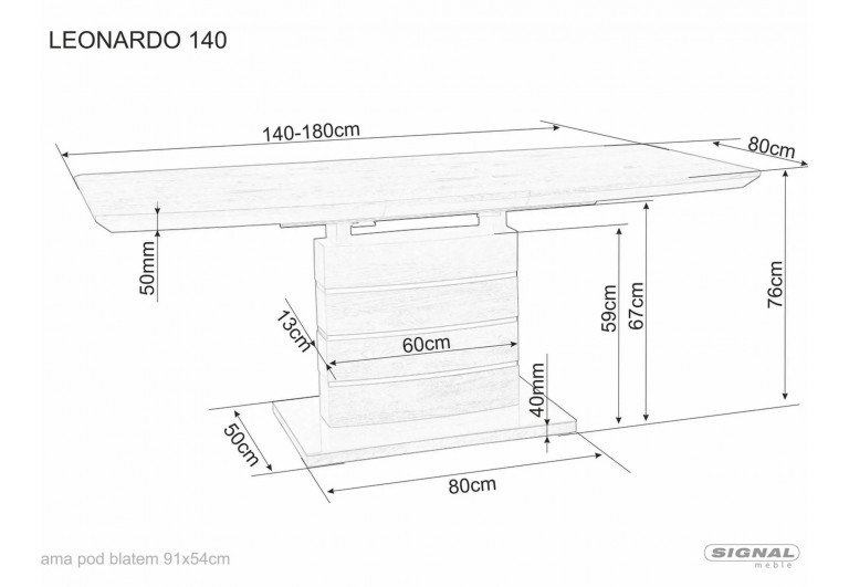 Stół rozkładany 140-180 Leonardo Dąb