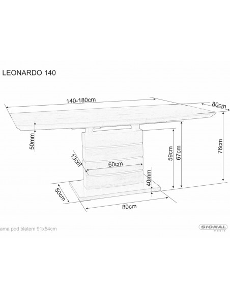 Stół rozkładany 140-180 Leonardo Dąb