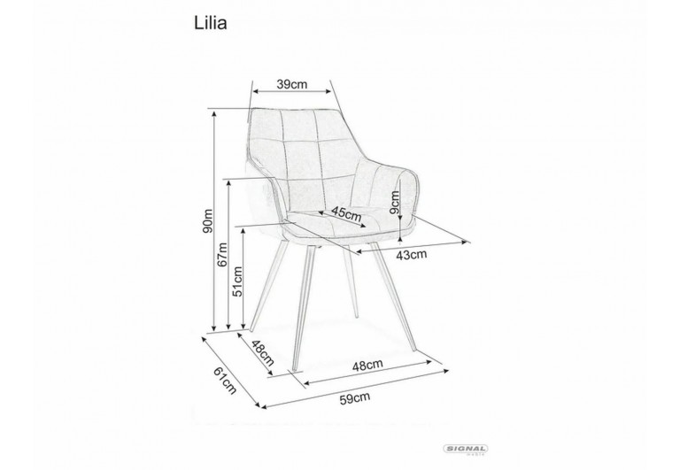 Krzesło Lilia Velvet Czarne