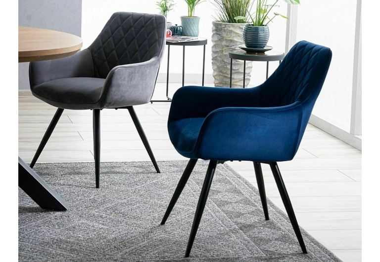 Krzesło Linea Velvet Granatowe