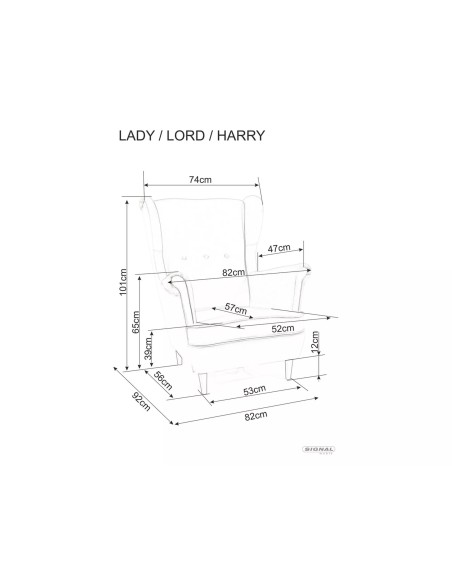 Fotel uszak Lord Velvet Granatowy